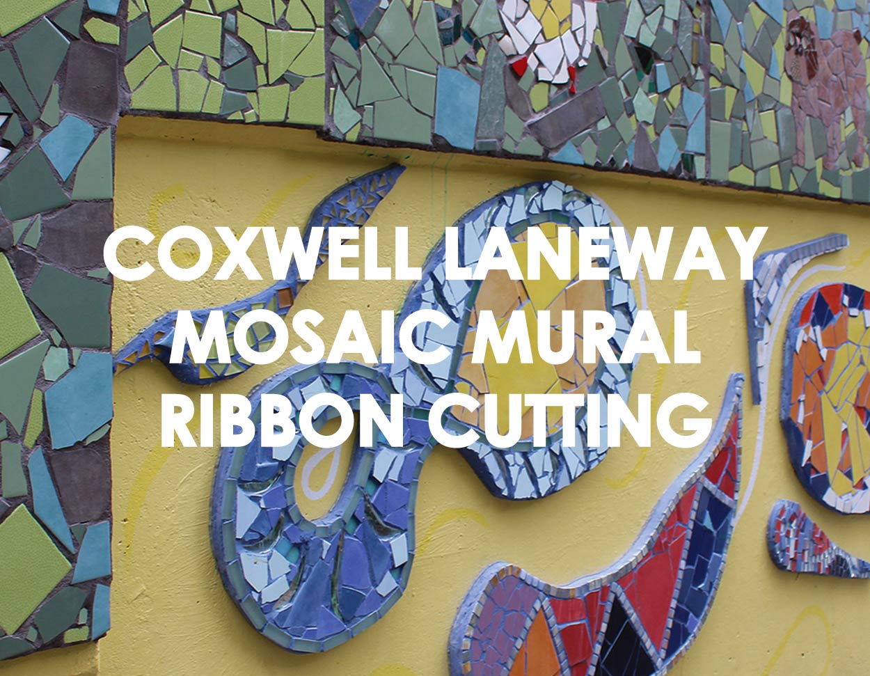 Coxwell Laneway Mosaic Mural Ribbon Cutting