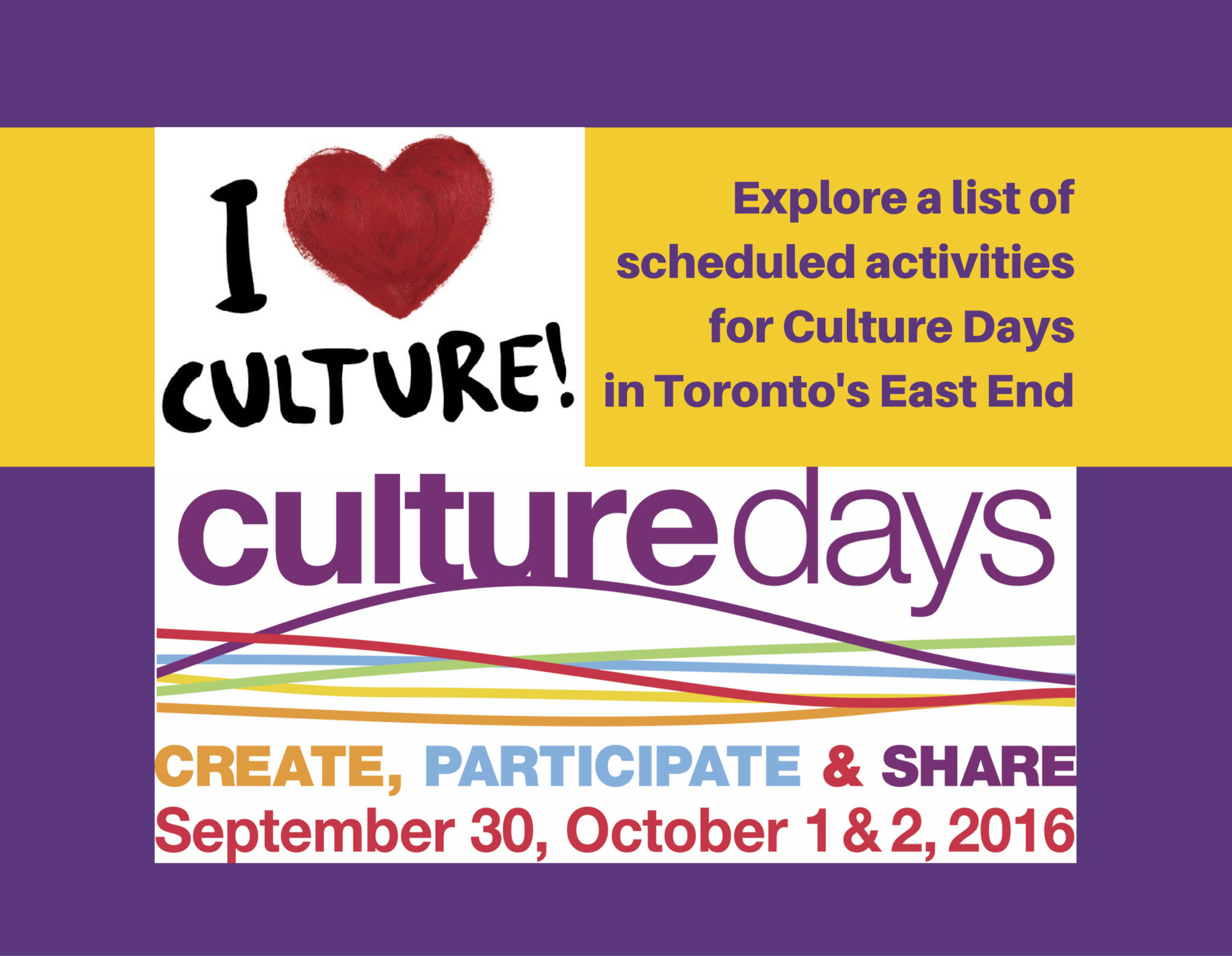 2016 Culture Days In The East End